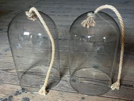 2x Glashaube/ Glasglocke
