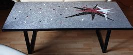 Mosaiktisch, Couchtisch Starburst-Motiv / 1950er J.