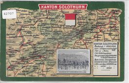Landkarte Kanton Solothurn - Litho