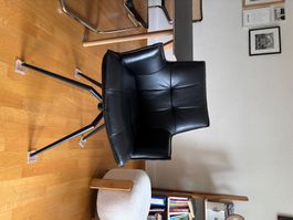 Pfister Stuhl Leder schwarz drehbar