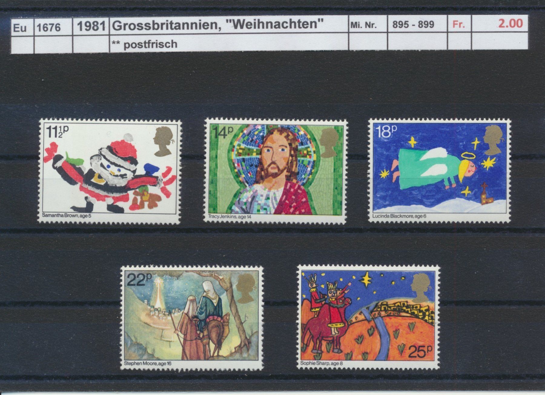 Tutti i francobolli: 1981 Grossbritannien, "Weihnachten", ** postfrisch – Nuovo (secondo la descrizione) da Winterthur venduto da Zupogeru