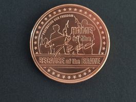 USA 1 Oz .999 Copper, GSM Home of the Free
