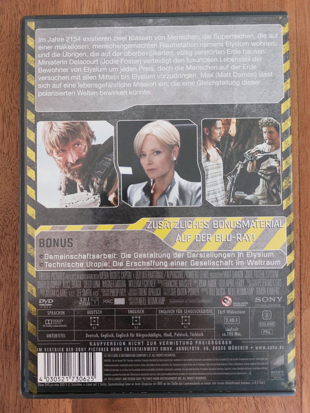 Tutti i DVDs: DVD - Elysium mit Matt Damon – Usato da Rheinfelden venduto da FilmAuktion 1