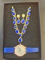 Schmuckset königsblau mit Uhr