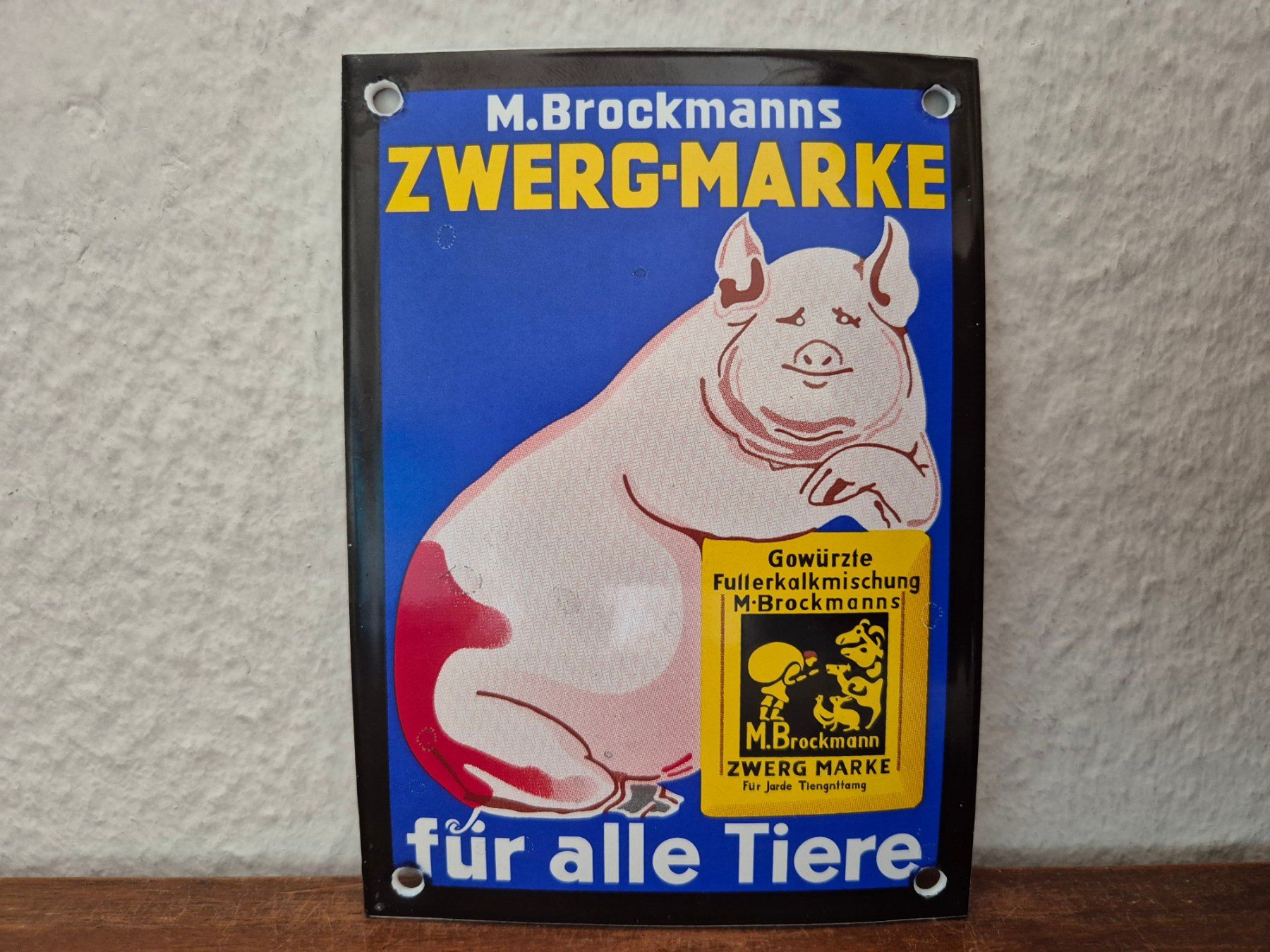 Insegne: Emailschild Brockmanns Futter Schwein Logo Emaille Schild – Nuovo (secondo la descrizione) da Schaffhausen venduto da pfanis09 1
