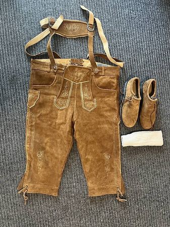 Lederhose Echtleder mit Schuhen und Socken