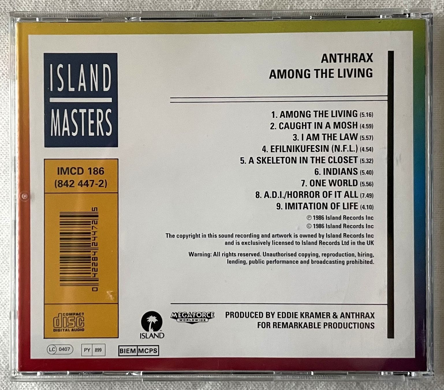 CD: Anthrax – Among The Living - CD - 1987 – Usato da Uster venduto da Zardodel 2
