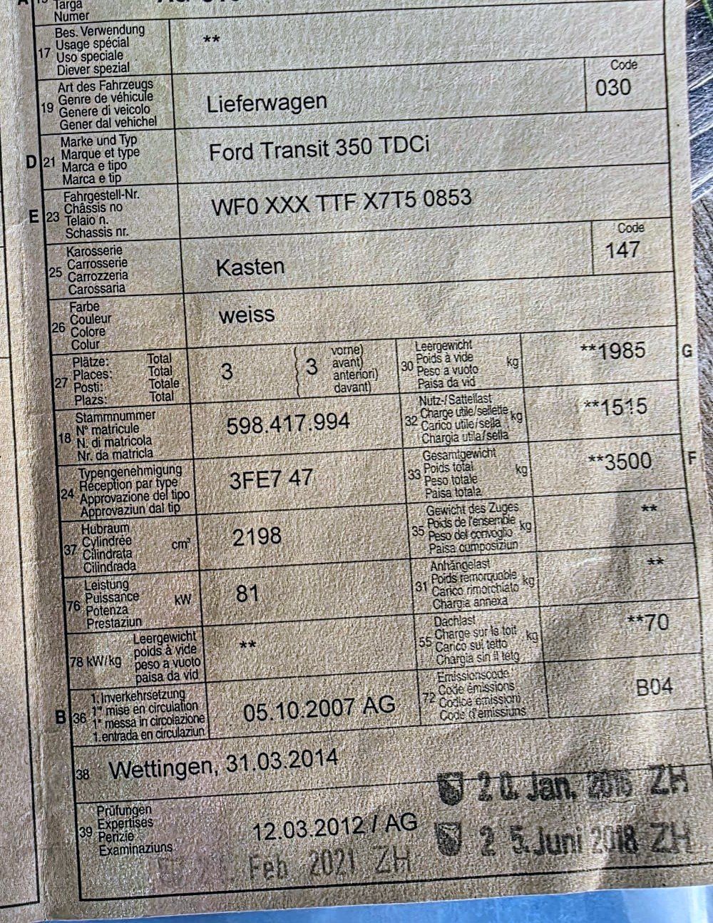Ford Nutzfahrzeuge: Ford Transit Nutzfahrzeug, 207'087km, – Gebraucht aus Wald ZH von ize_7dsy 9