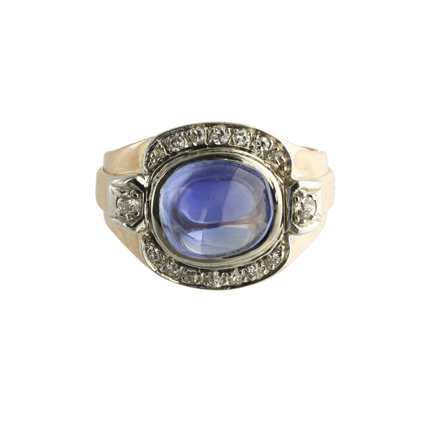 Anelli: Saphir Diamant Ring, 1950er Jahre – Usato da Zürich venduto da Vintage-Jewellery 2