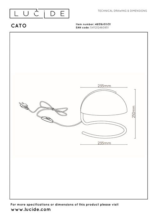 Lampade: Lampe de table Lucide Cato blanc – Nuovo (secondo la descrizione) da Bern venduto da Grace2112 3