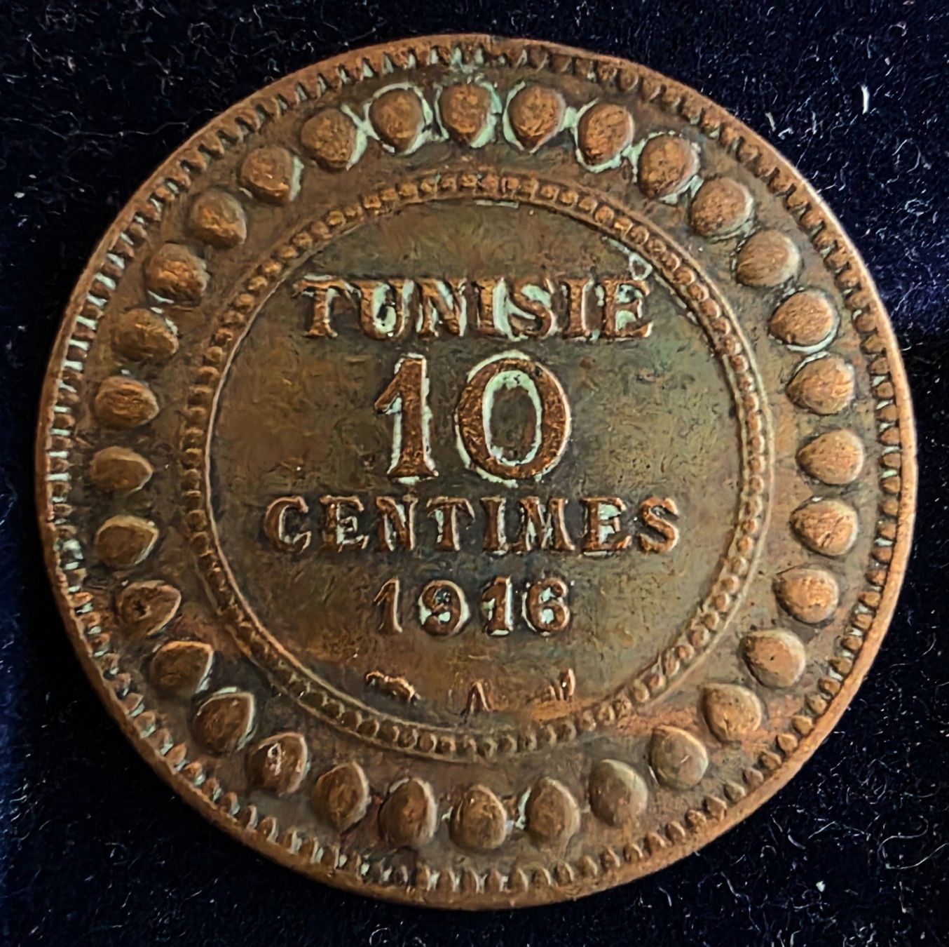 Tutti le monete: TUNESIEN 10 CENTIMES 1334/1916 – Usato da Winterthur venduto da Creso70 1