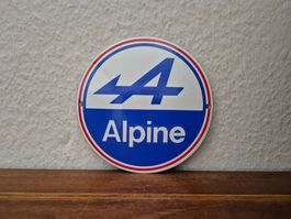 Emailschild Alpine Auto Werkstatt Garage Logo Emaille Schild