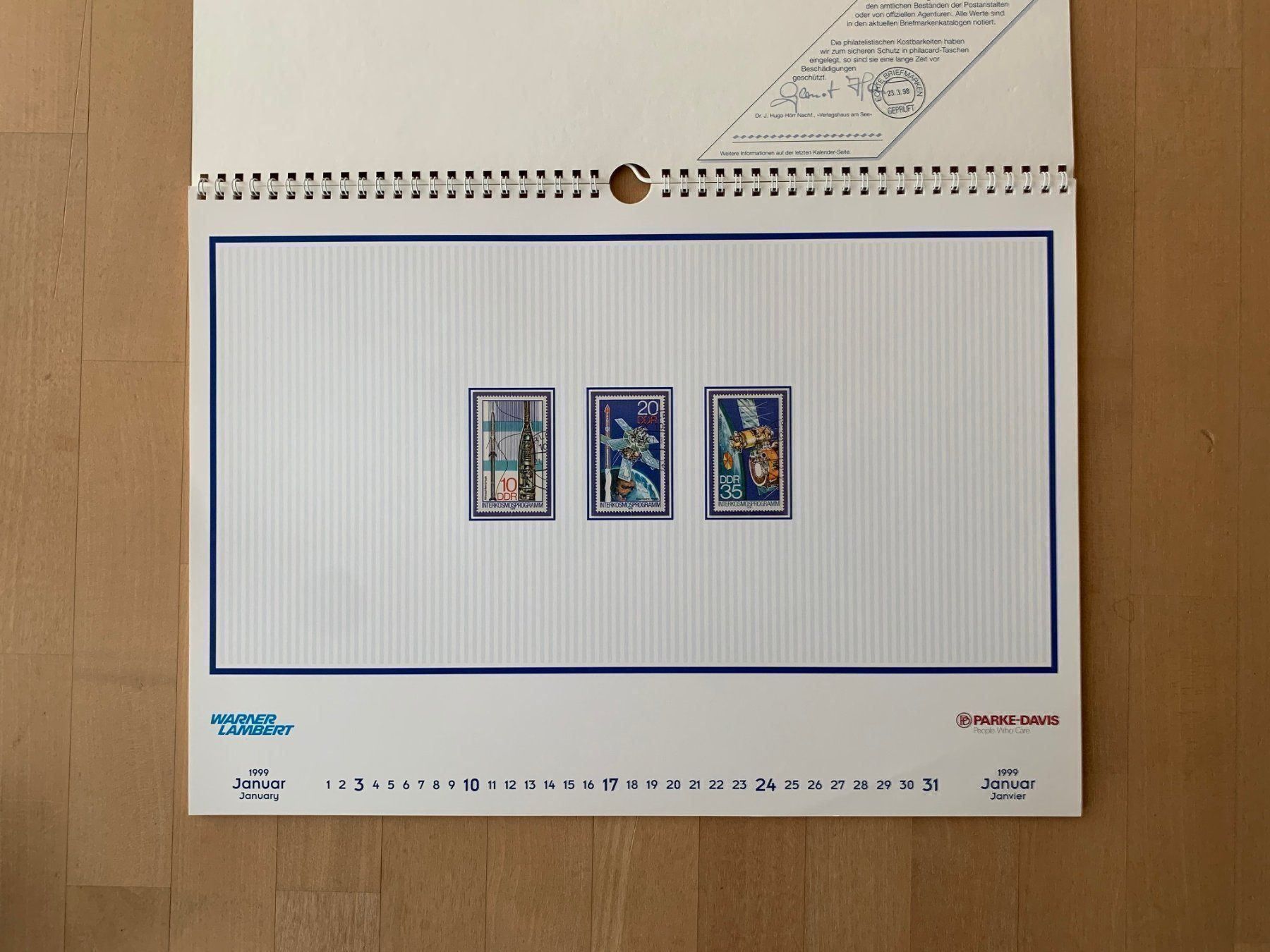 Tutti i francobolli: Briefmarkenkalender 1999 – Usato da Zollikon venduto da Xblanka 2
