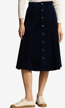 *POLO RALPH LAUREN* Jupe en velours côtelé bleu marine