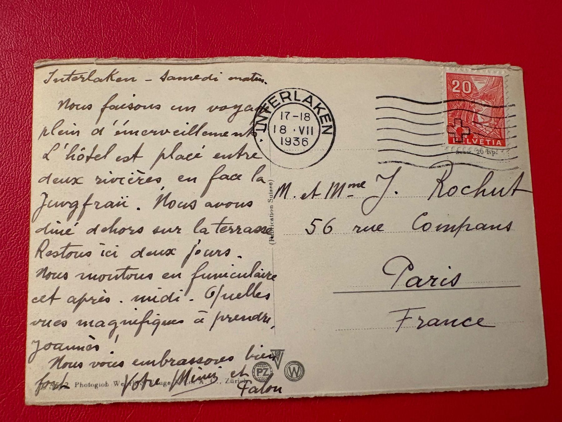 Ansichtskarten: 1936 // Interlaken - Harderbahn – Gebraucht aus St-Légier-La Chiésaz von Theo005 1