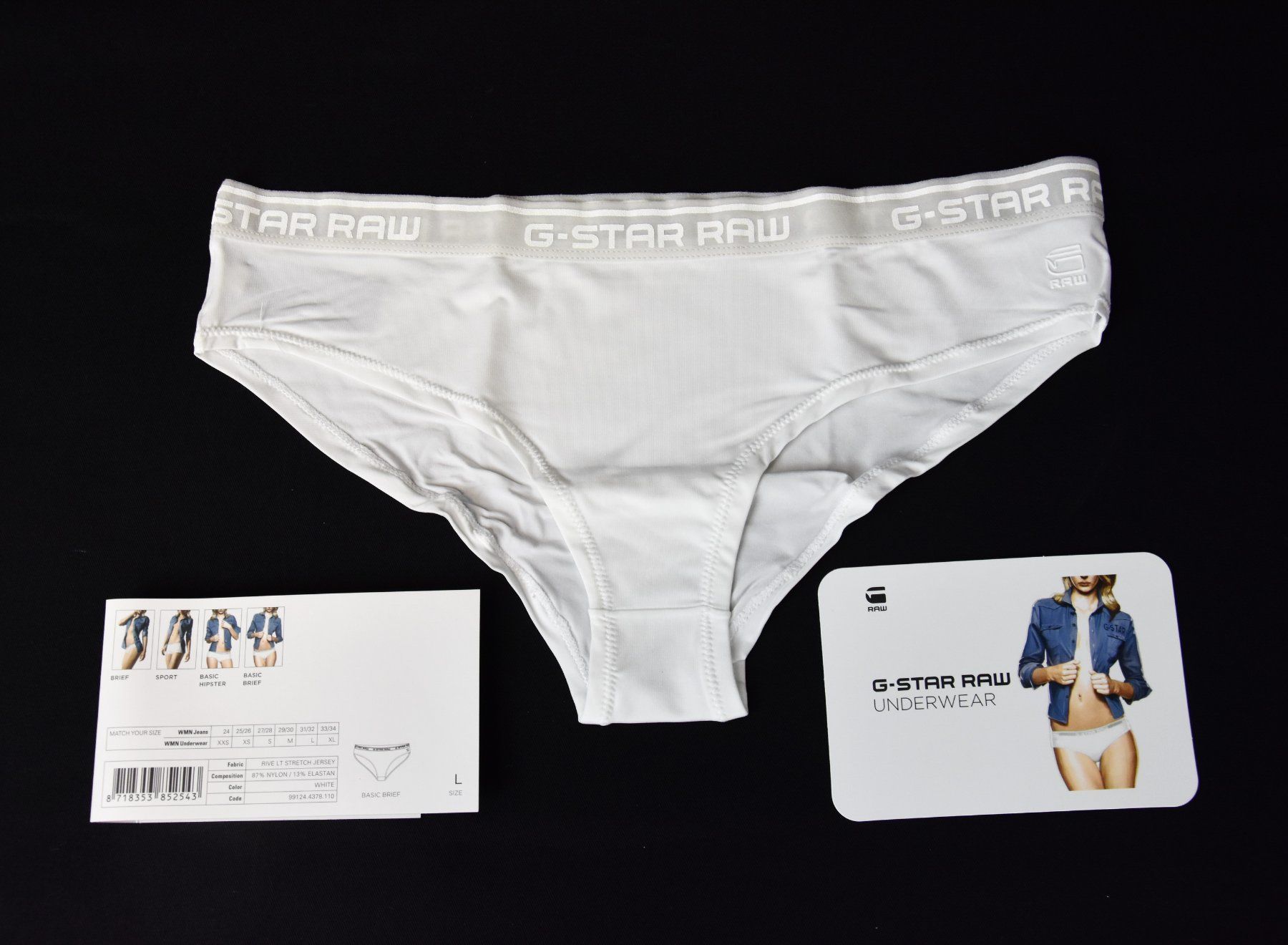 Sonstige Unterwäsche: G-STAR RAW Damen Slip Basic-Brief 3er Pack Strech weiss/Gr.L – Neu und originalverpackt aus Wohlenschwil von EddieS-Outlet 2
