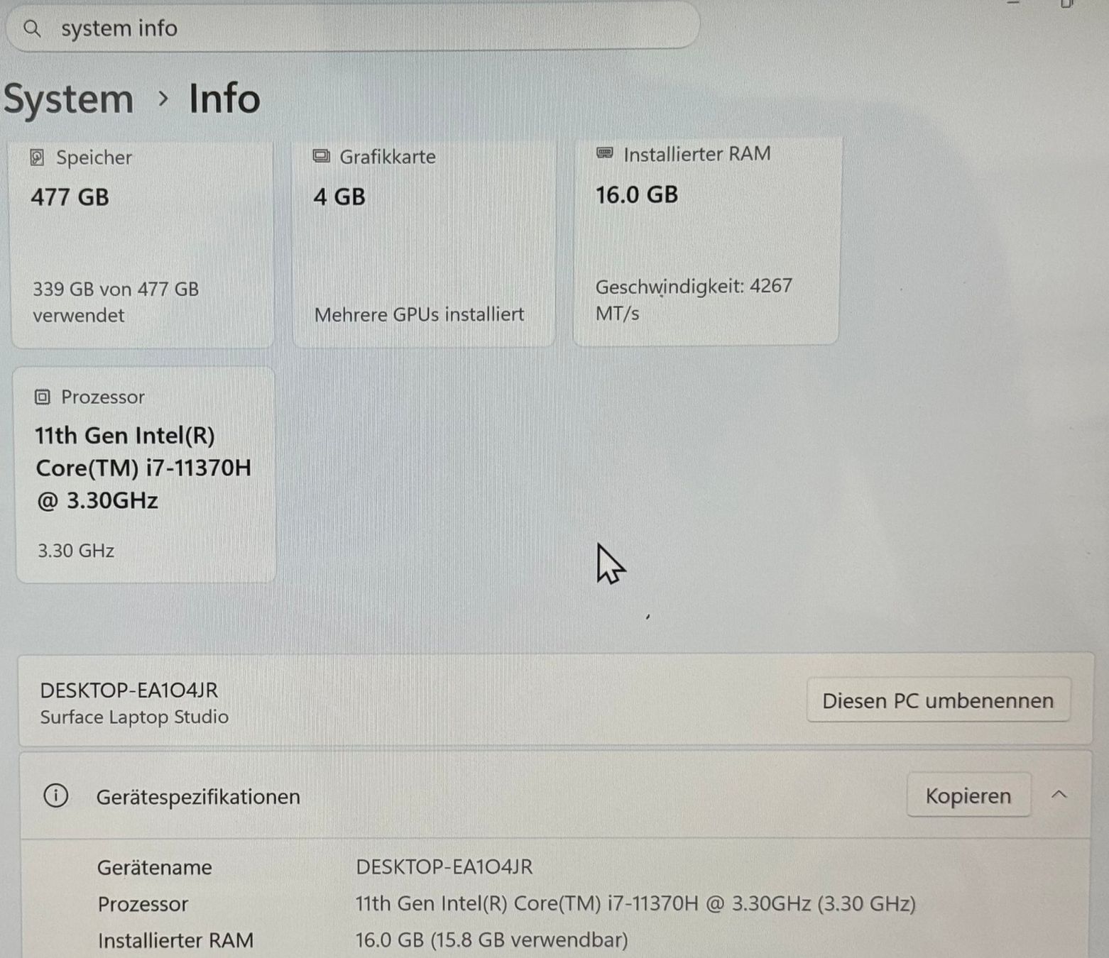 Microsoft Portables: Microsoft Surface Laptop Studio – D'occasion à Thun par Jgantch 6