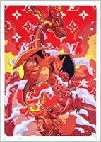 Death NYC Ltd Ed Pop Art Druck " Vuitton Pokémon Charizard