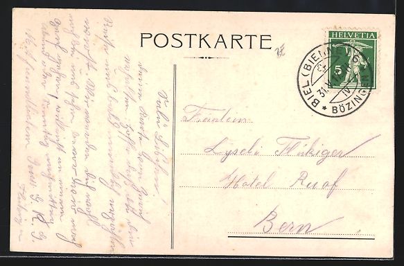 Cartes postales: AK Bözingen, Ansicht vom Schulhaus – D'occasion à Berlin par bartko-reher 1