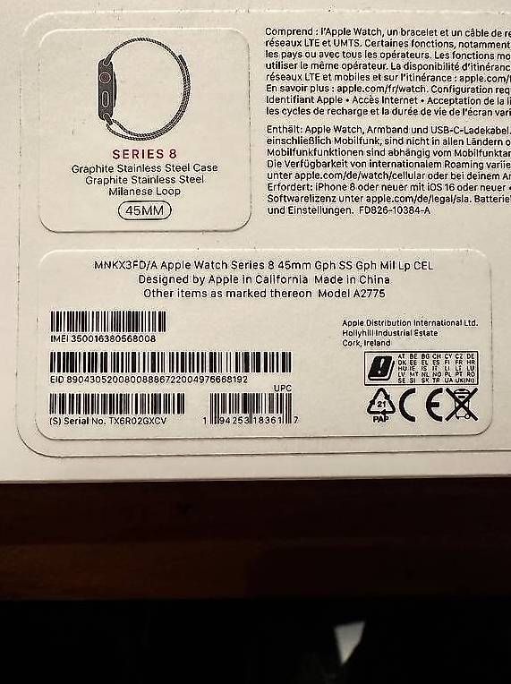 Smartwatch: Apple Watch Series 8 Graphite Stainless – Gebraucht aus Goldach von Privitec 1