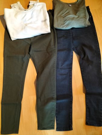 Hosen und Pullover Set, Khaki/Schwarz, Grösse.    gr 38 S