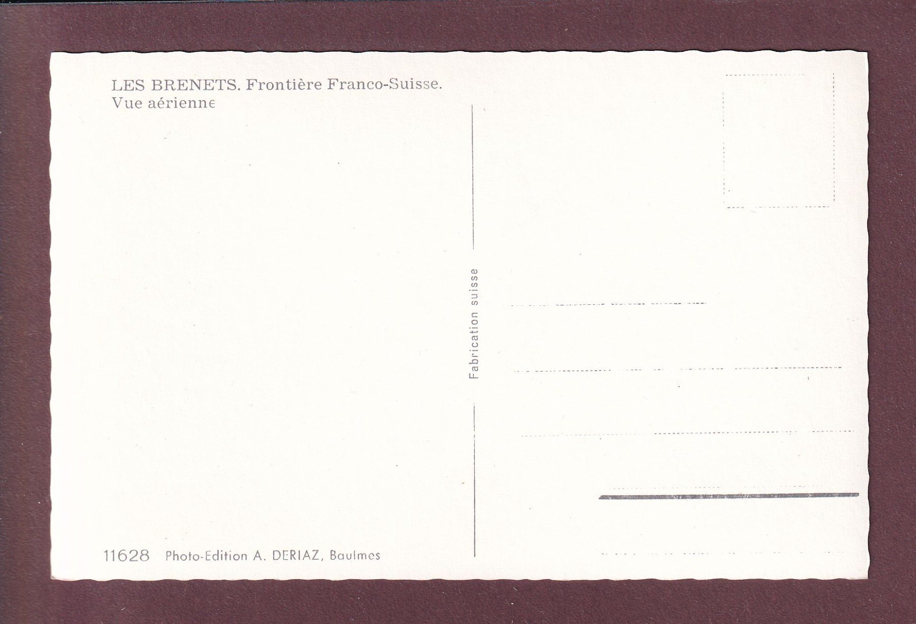 Cartoline postali: Vue aérienne - LES BRENETS – Usato da Pully venduto da nicecards 1