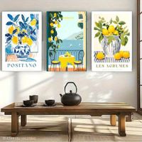 3 tl. Wandbild Italien Amalfi NEU Gross!60x120