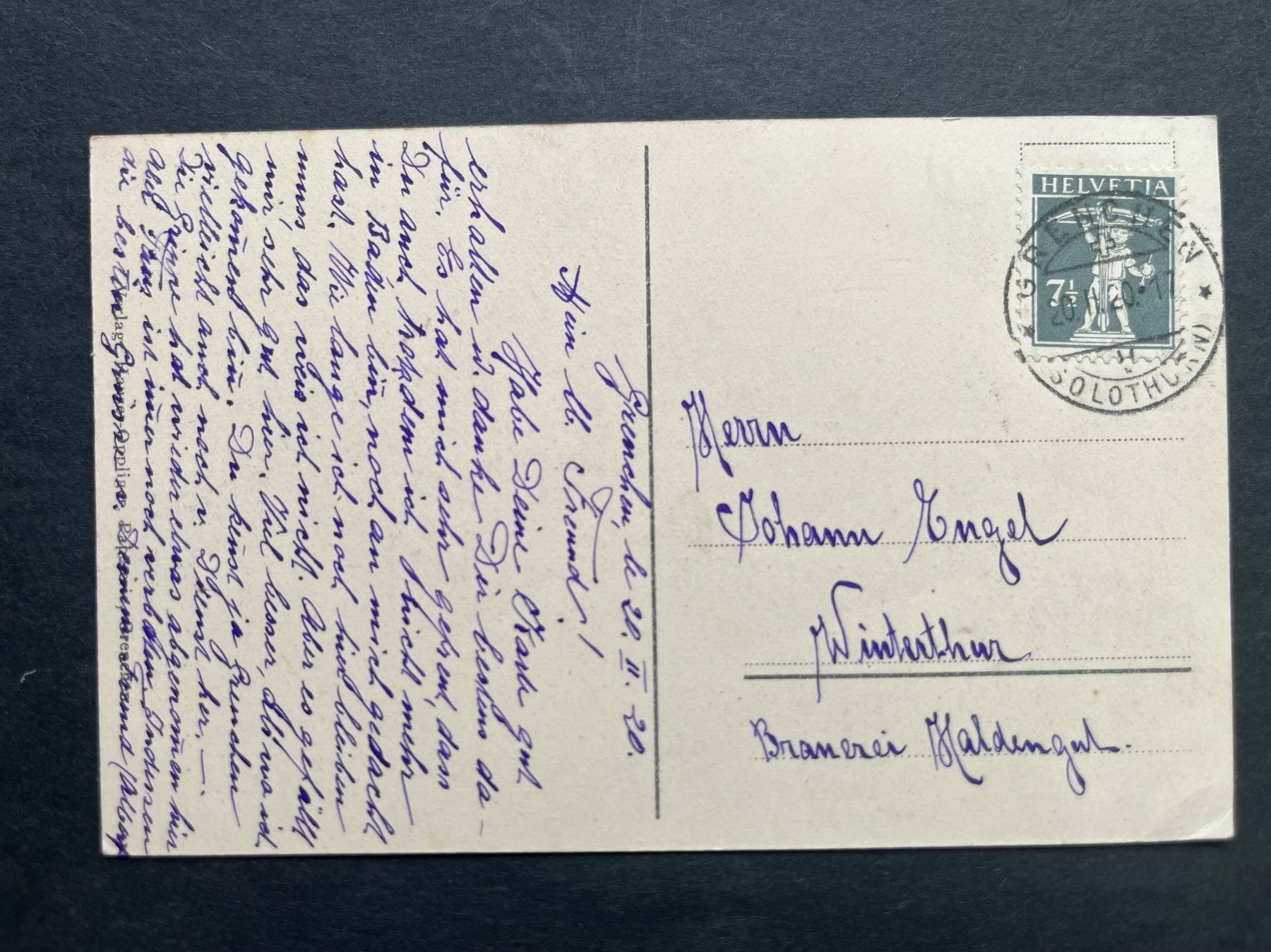 Cartoline postali: Grenchen SO, Ansicht 1917 – Usato da Ostermundigen venduto da DaxKarten-75 1
