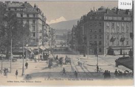 Geneve - La rue du Mont-Blanc, Hotel Suisse - animee