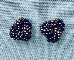 Vintage Perlen-Ohrclips „Midnight Iris“