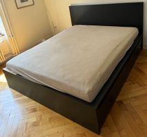 IKEA Bett 160x200 – schwarz, mit 4 Schubladen
