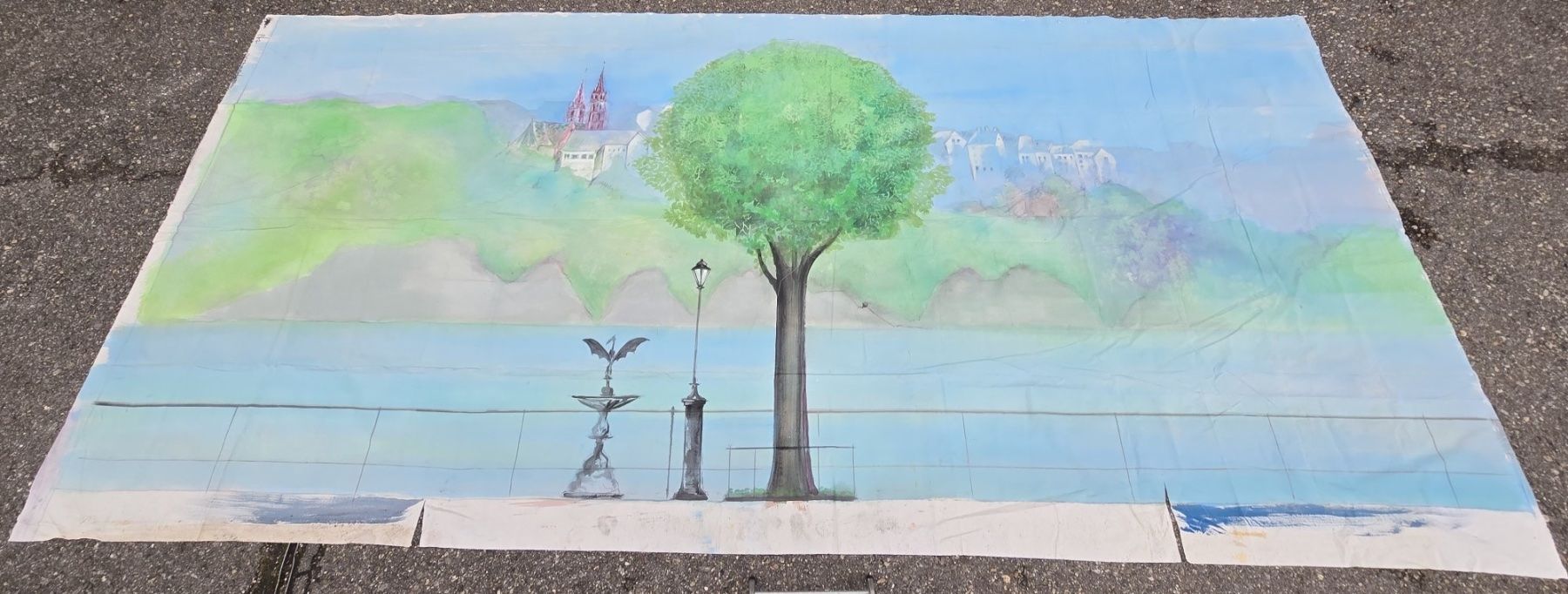 Poster & Bilder: Prospekt / Bühnenhintergrund Basel Münster – Gebraucht aus Bottmingen von Foernbachertheater 2