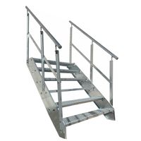 Stahltreppe 6 Stufen+Geländer 100x114cm
