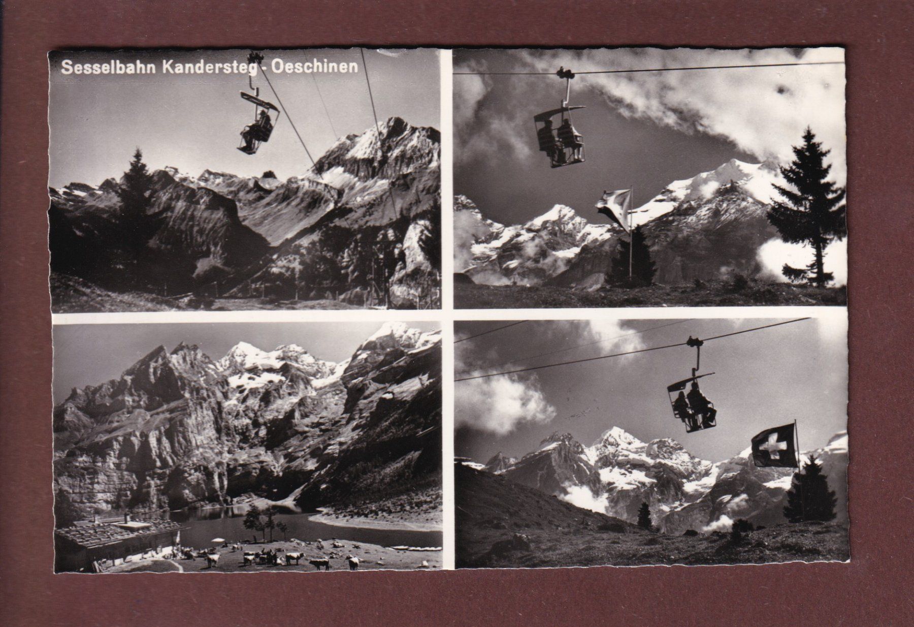 Cartoline postali: Sesselbahn KANDERSTEG-OESCHINEN - 4 Bilder – Usato da Pully venduto da nicecards