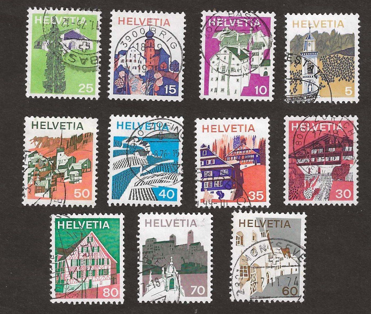 Tutti i francobolli: 1973-75  Z 523-533 Gebraucht – Usato da Susten venduto da lmf_98wh