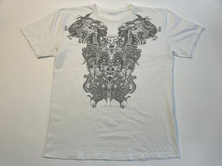 Vintage Y2K T-Shirt Fox Asian Animal Tribal Gr XL