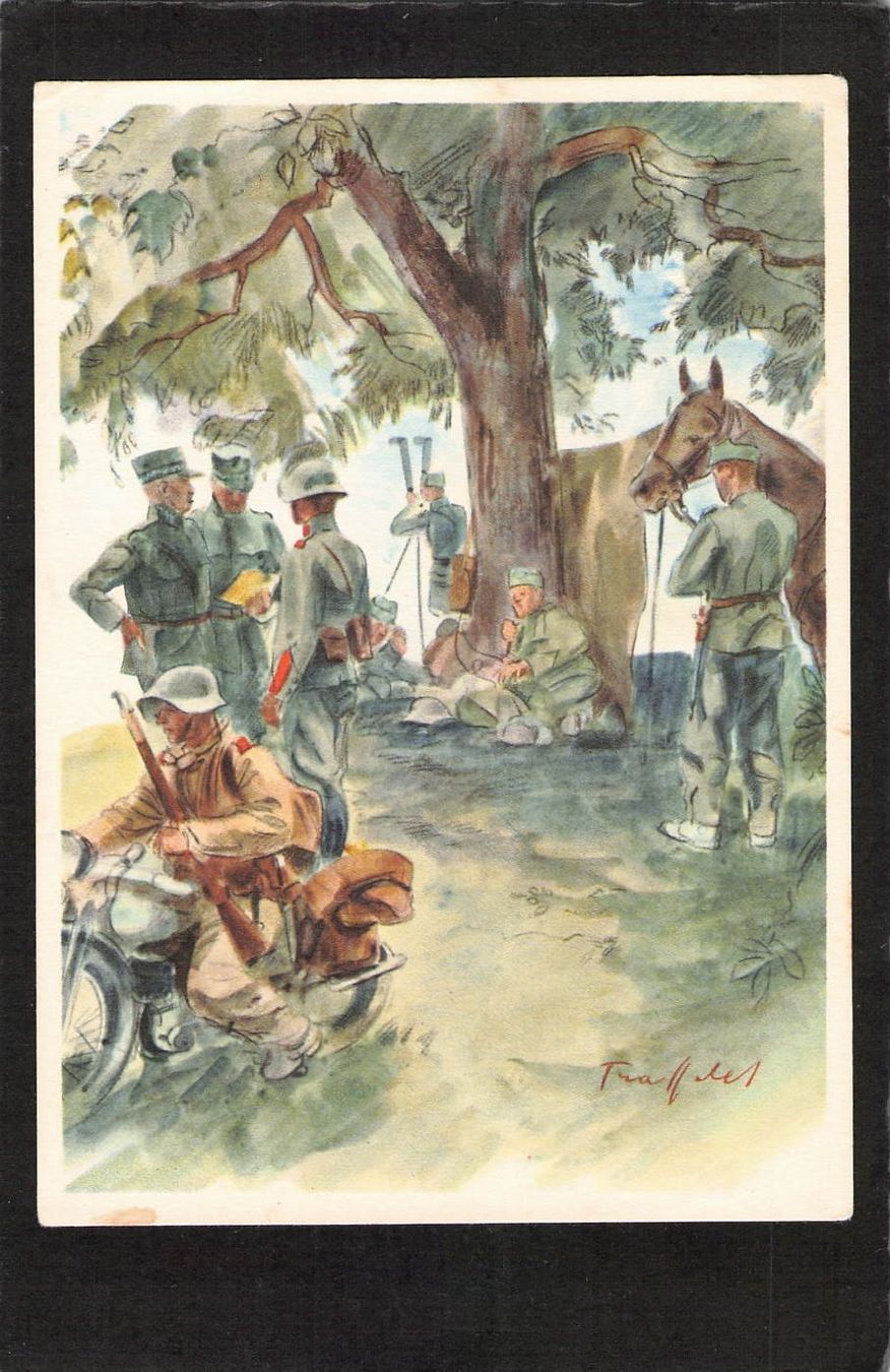 Cartoline postali: Einheitskarte Kommandostäbe Nr.34 , Traffelet – Usato da Reichenburg venduto da ibiza18