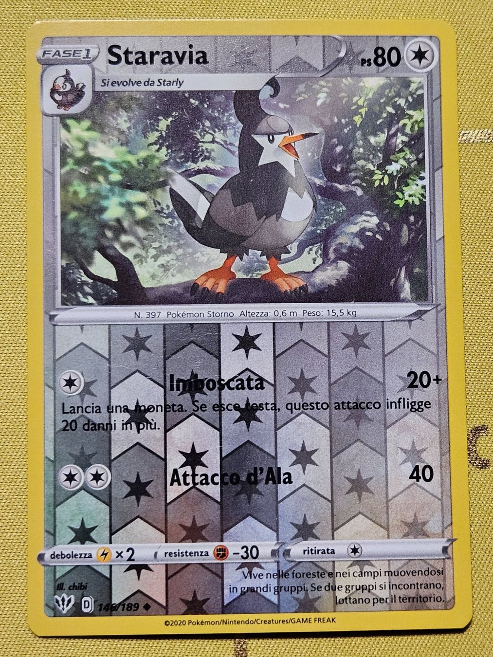 Pokémon Carte collezionabili: Darkness Ablaze - Staravia 146/189 IT – Usato da Bellinzona venduto da Pokemarco