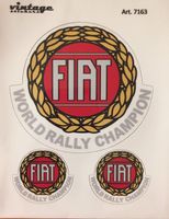 Fiat World Rally Champion Aufkleber Sticker 3teilig