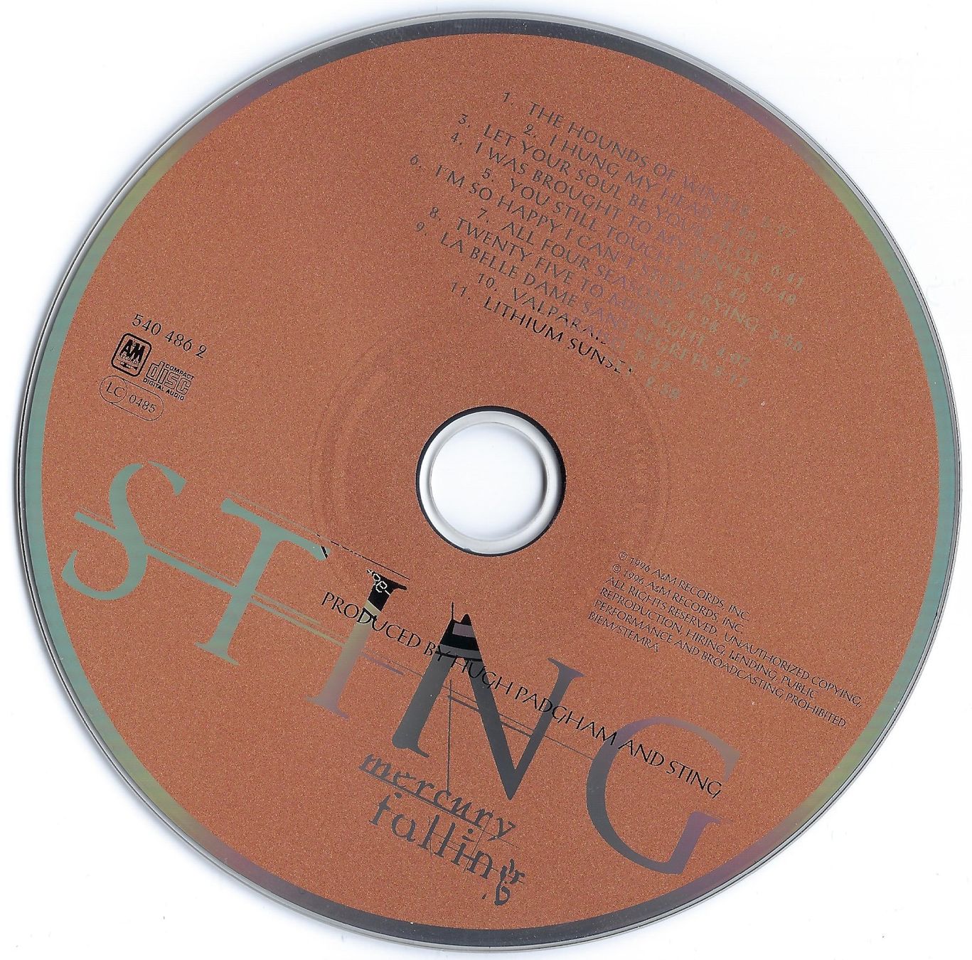 CD: CD Sting – Mercury Falling – Usato da Steinhausen venduto da rasuni 1