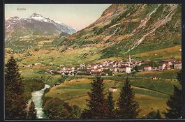 AK Airolo, Teilansicht mit Bergen