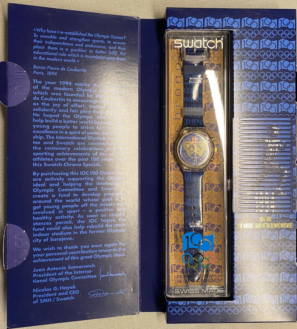 Swatch Orologi: Swatch-Uhr Olympic 100 years 1894-1994 – Nuovo (secondo la descrizione) da Weinfelden venduto da QueenSally2011 1