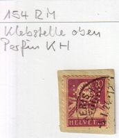 Perfin KH, 154 RM, Rollenmarke mit Klebstelle oben