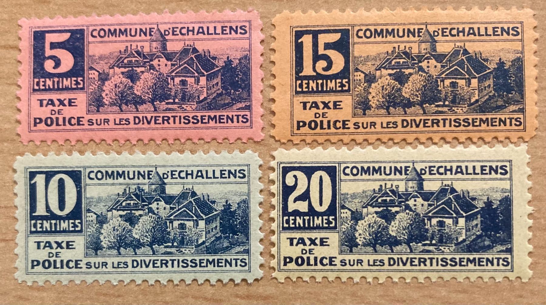 Alle Briefmarken: 4 Fiskalmarken Commune d‘Echallens VD – Gebraucht aus Hunzenschwil von zibu88