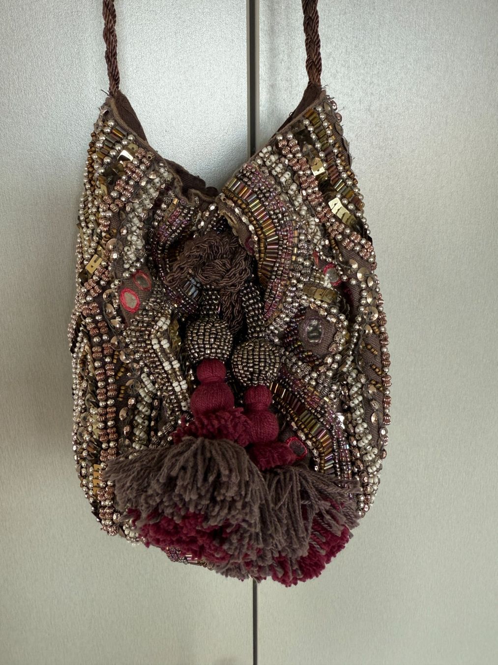 Zara Borse da donna: Edle Wildleder Tasche mit Beads & Spiegeln – Usato da Neerach venduto da topshotta 4