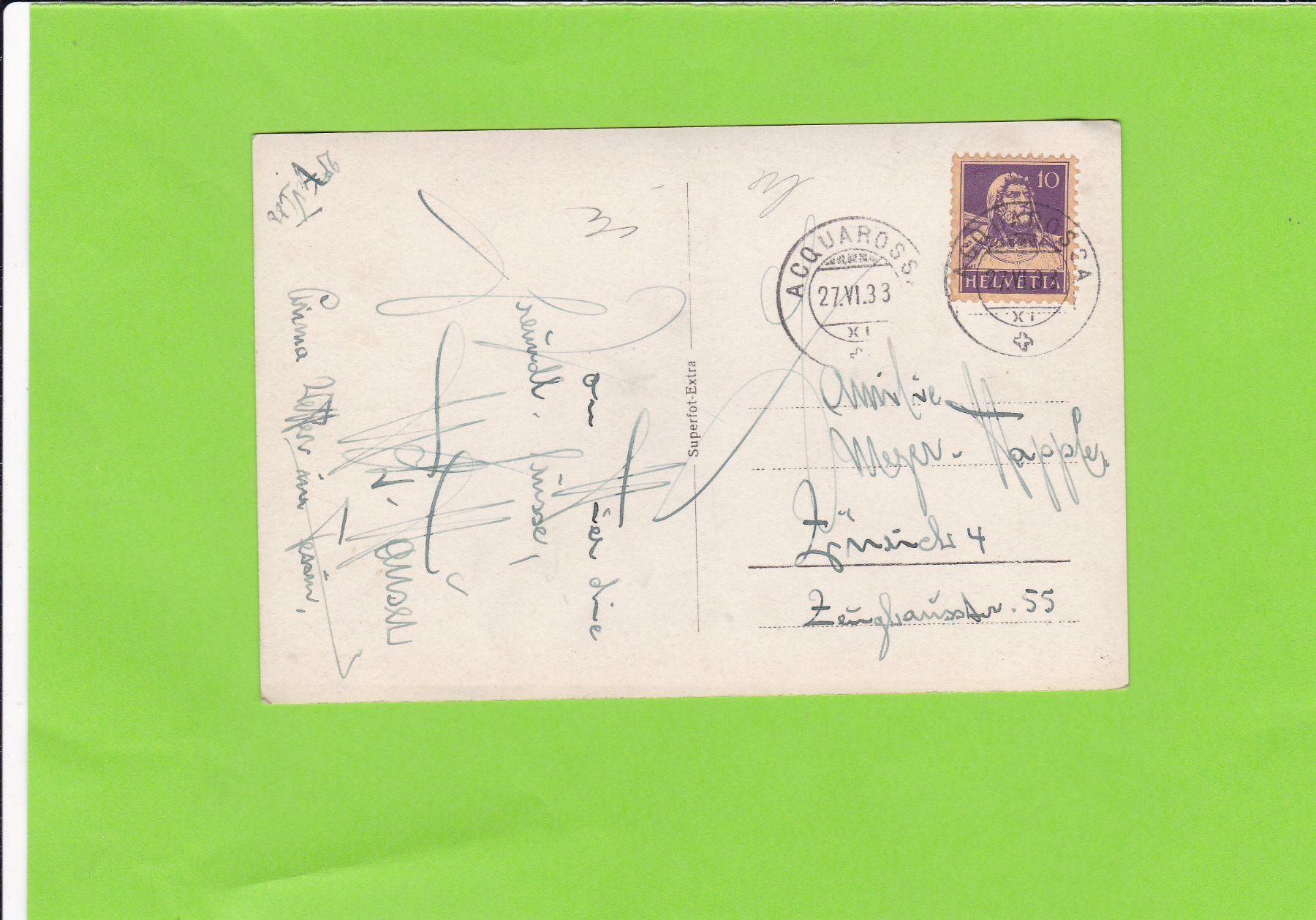 Cartoline postali: Panorama di Olivone---1933 – Usato da St. Peterzell venduto da neckertal 1