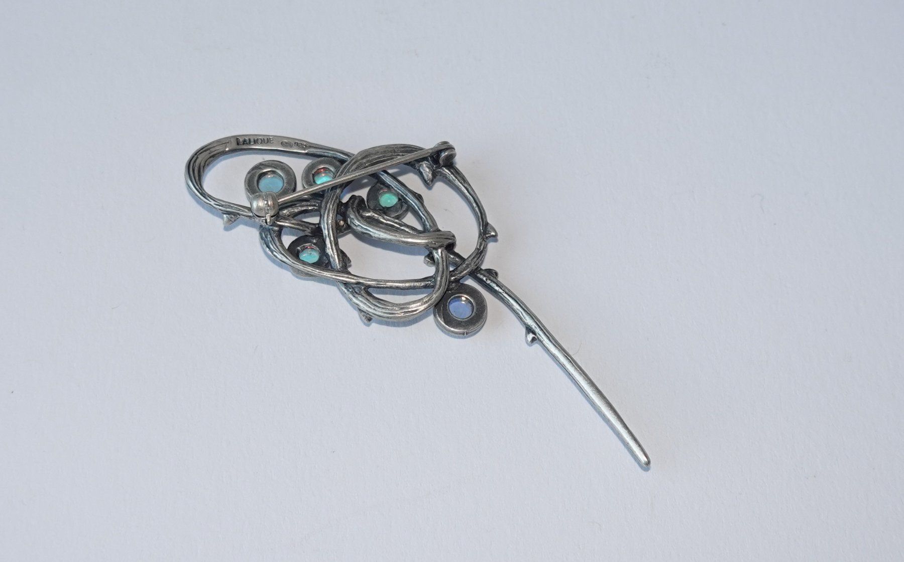 Lalique Spille & Fermagli: Broche Lalique  Silber 925 und Cabochons – Usato da Brunnen venduto da brocundfloh 7