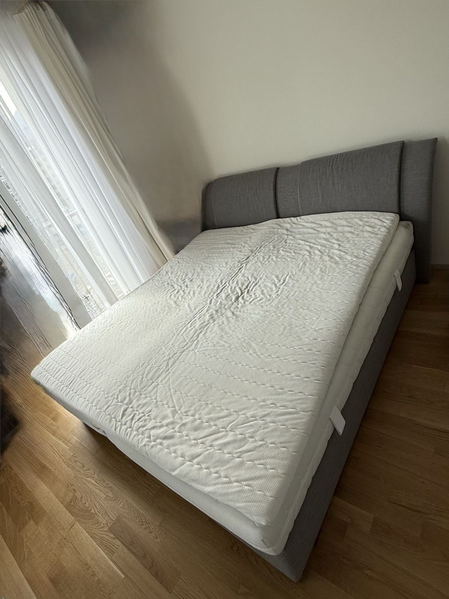 Letti: Sehr bequemes Boxspringbett, grau, 180x200cm – Usato da Luzern venduto da iMarimari 2