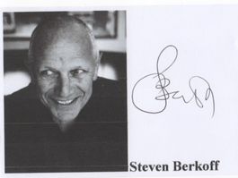 Atogrammfoto von Schauspieler Steven Berkoff GB