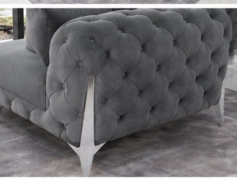 Divani: Sofa Wohnlandschaft U-Form Samt Grau AB LAGER – Nuovo e nell'imballaggio originale da Kreuzlingen venduto da DealBlitz 4